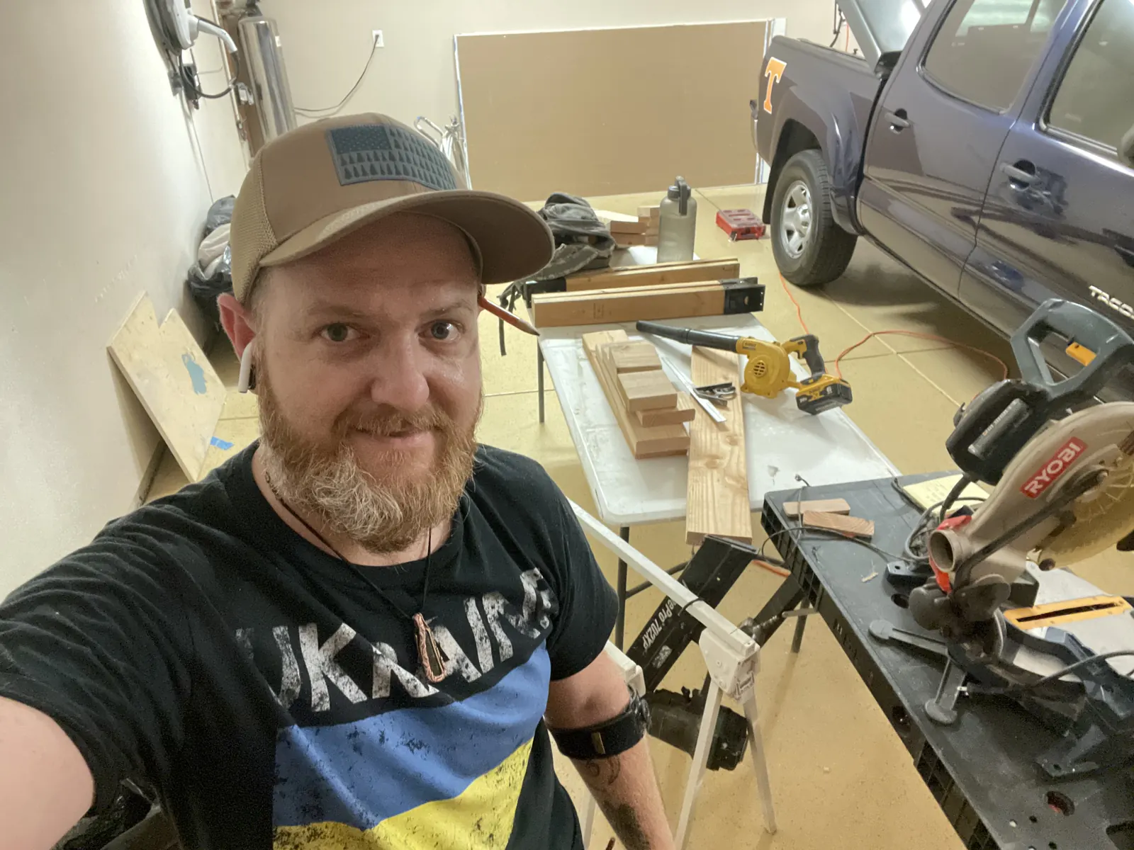 Owner at the saw bench in the shop